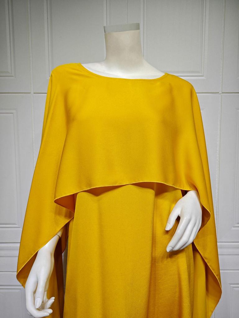 Абайя из атласа в современном стиле: MQ108 Длинное скромное платье с рукавами оверсайз