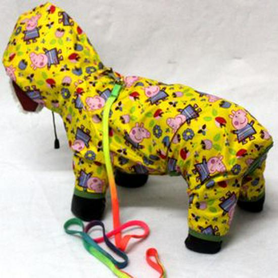 Reflective Large Breed Dog Rain Poncho - Waterproof & Windproof Hooded Raincoat