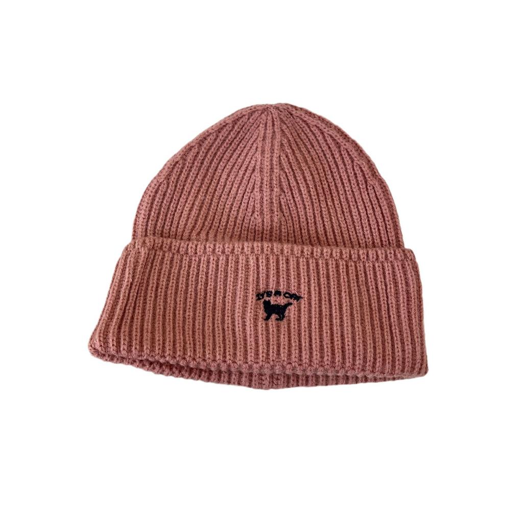 Шапка женская осенне-зимняя универсальная вышитая шапка с изображением котенка большая голова маленькая вязаная шапка модная теплая шерстяная холодная шапка