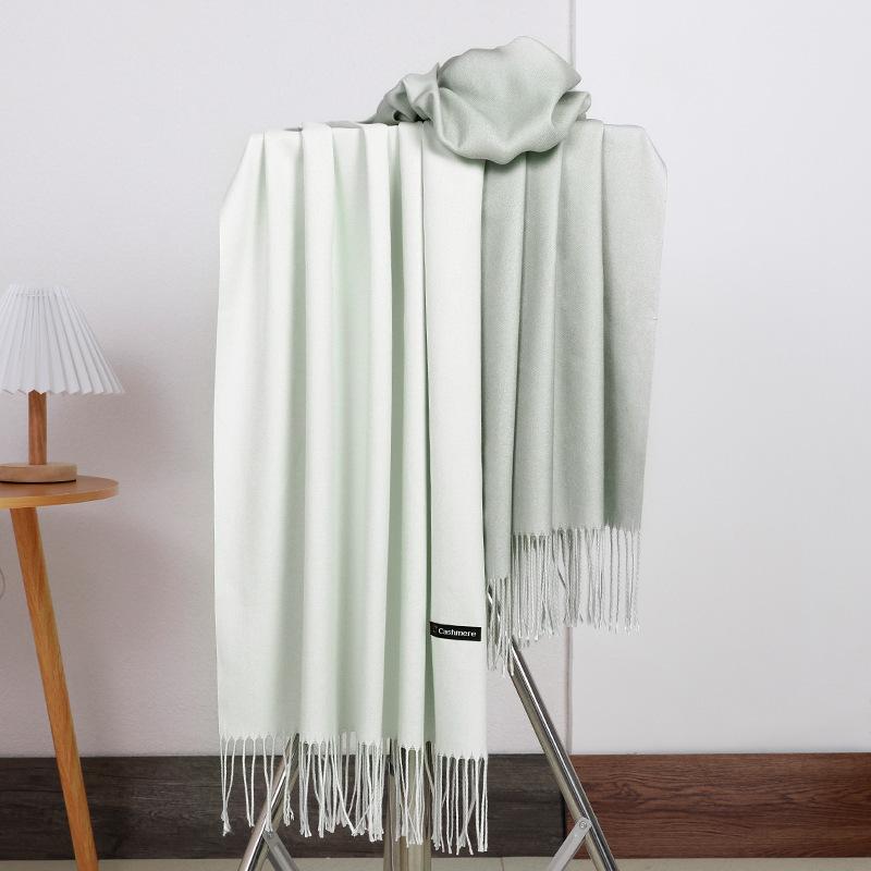 Women'S Thick Warm Solid Color Scarf Autumn And Winter New Style Cashmere Scarf Versatile Wool Scarf