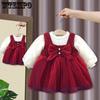 Платье принцессы для девочки, комплект из двух предметов, детское платье-жилет, базовый комплект
