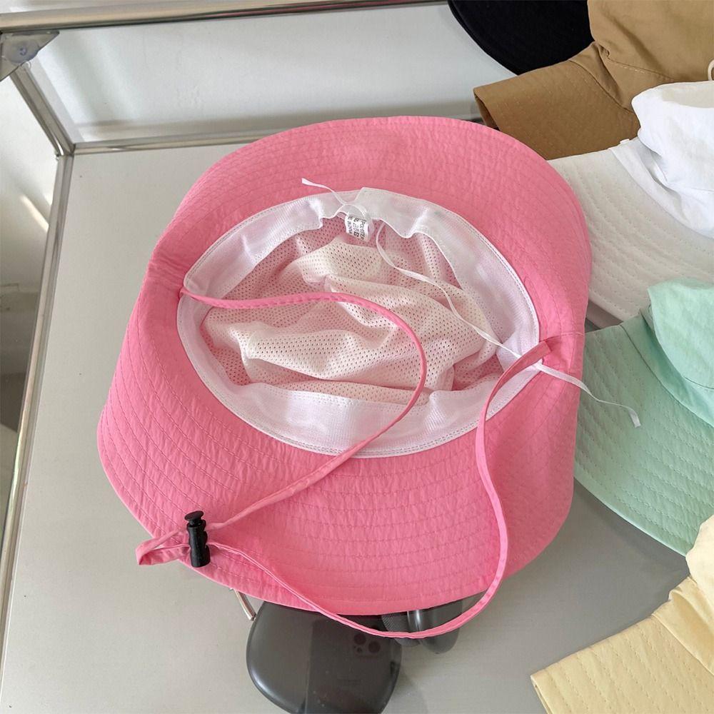 Spring Summer Bucket Hat Sunscreen Bow Strap Bucket Hats New Fishing Caps