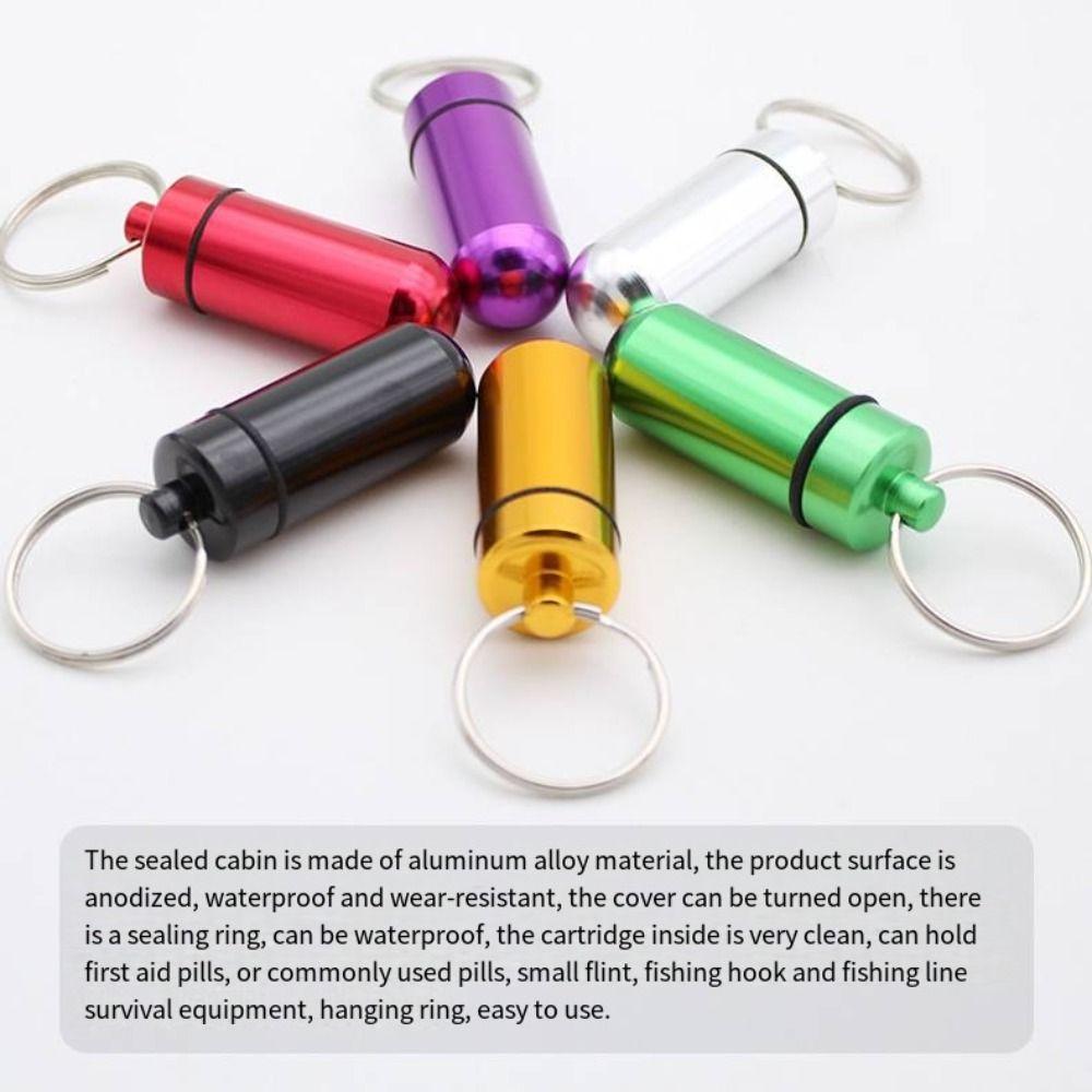 Хранение Алюминий Цинк Цинковый сплав Брелок Контейнер Открытый Флакон для лекарств Флакон для таблеток Мини-баночка для лекарств