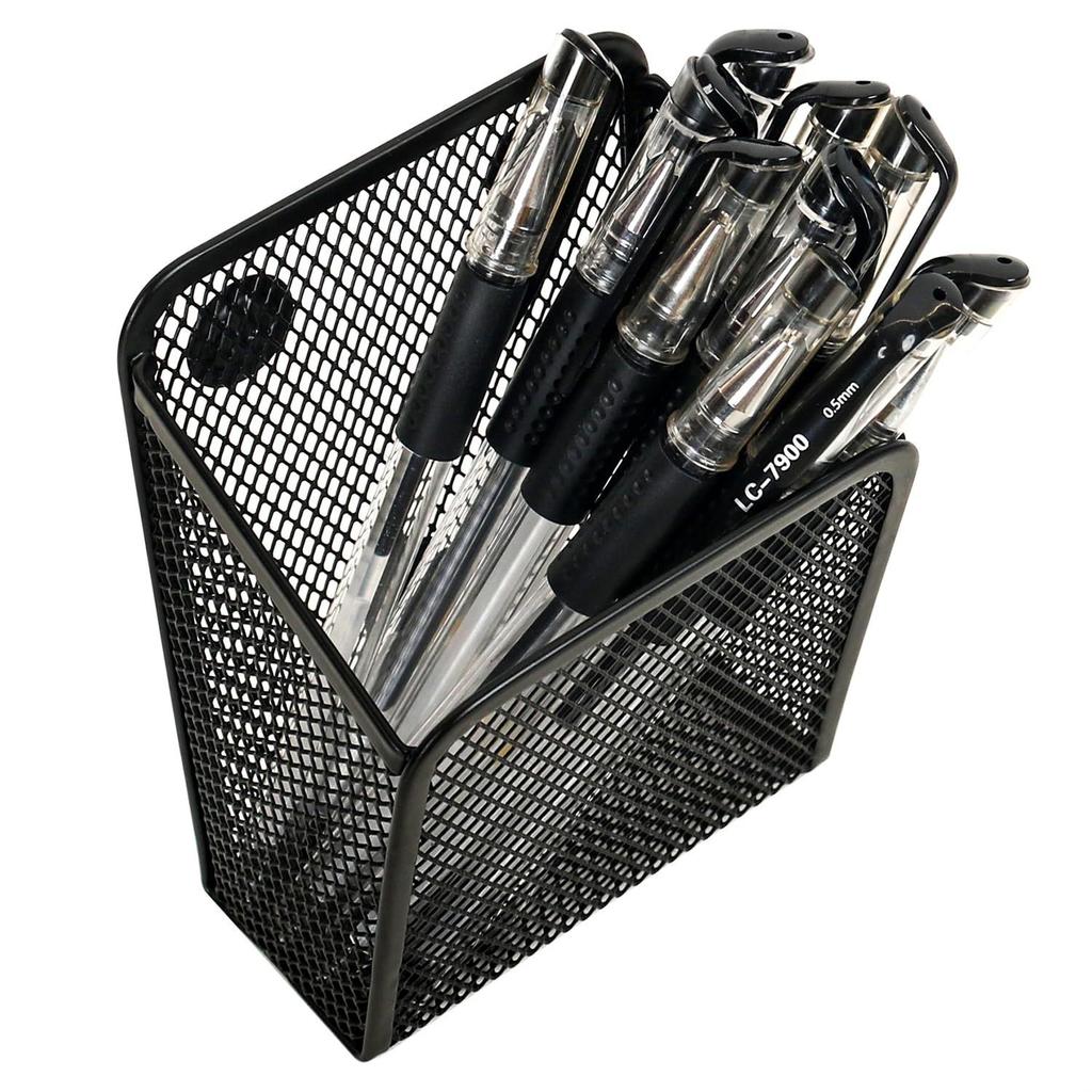 Mesh Magnetic Pencil Holder Metal Stationary Organizer Desktop Stationery Storage Mesh Basket for Refrigerator Locker Office