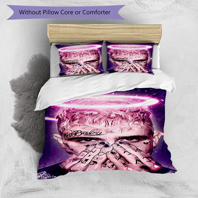 3pcs Lil Peep pattern bedding set duvet cover set includes duvet cover &pillowcases, perfect all season bedroom decoration & gift