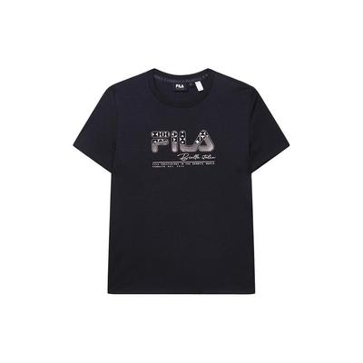 Fila Изумрудная повседневная футболка с принтом логотипа, с круглым вырезом, приталенная, прямая, удобная, с коротким рукавом, женская футболка, Legendary-Blue F11W334102FNV