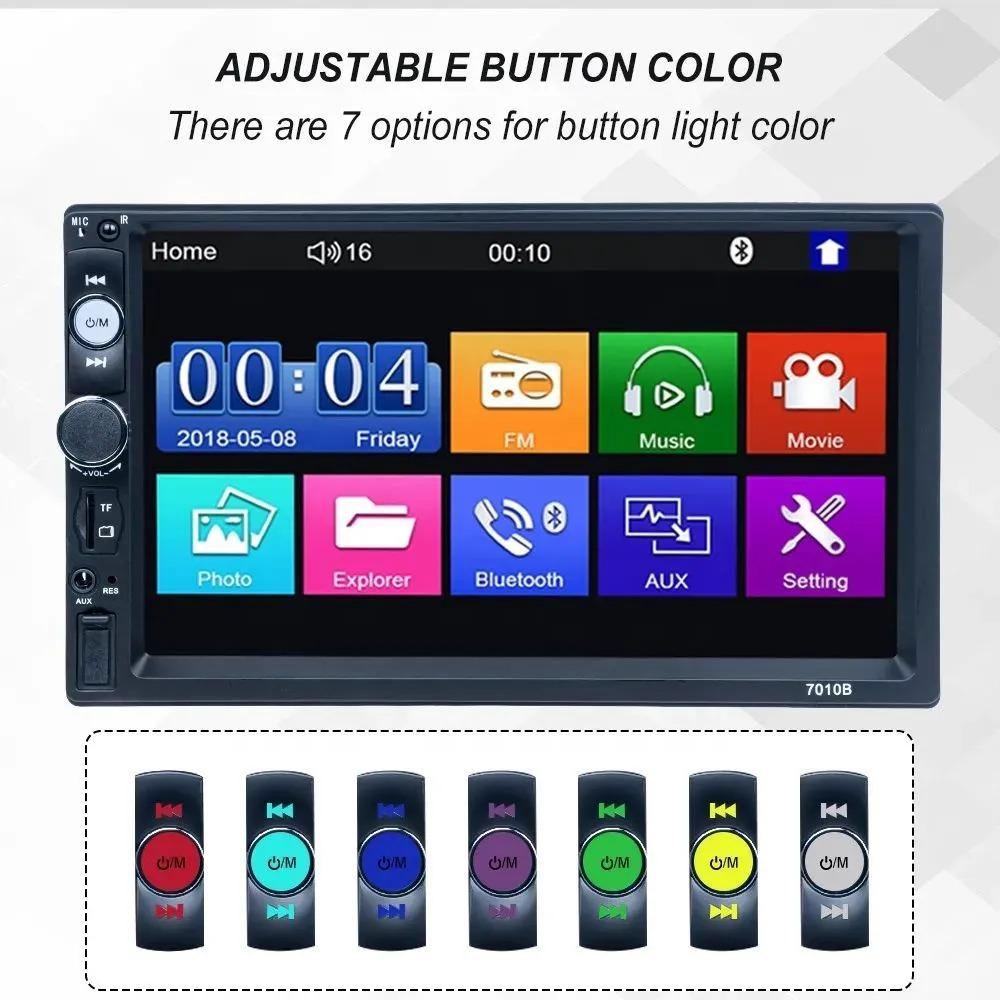 7-дюймовый 1DIN MP5 автомагнитола 7010B/7012B/7018B/7023/универсальная, сенсорный дисплей, FM, USB, Bluetooth, AUX мультимедиа с экраном