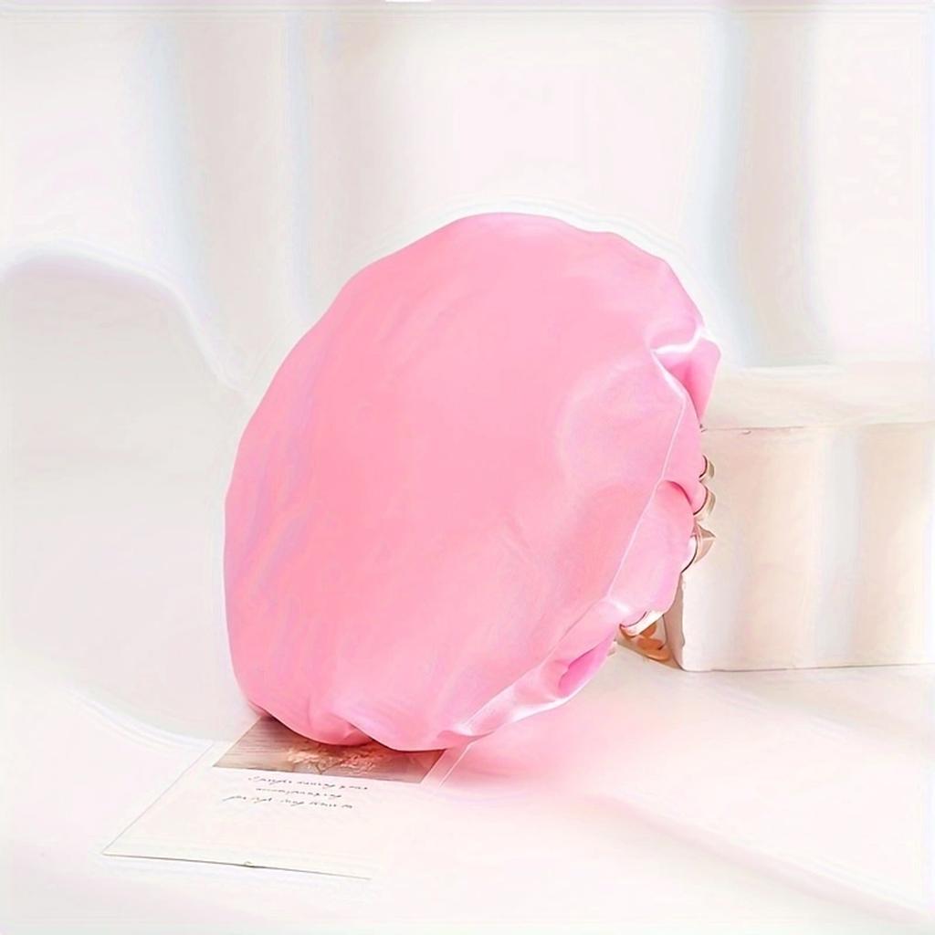 Waterproof Shower Cap Thick Double Layer Shower Hair Cover Women Supplies for Kitchen Bathroom Shampoo Caps Bath Hat Dust-proof