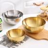 15-25cm Korean 304 Stainless Steel Salad Bowl Ice Cream Soup Noodle Round Golden Silver Bowl Kitchen Tableware Food Container