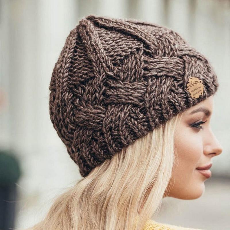 Hat Soft Autumn Winter Fashion Knitted Beanies For Women Girls Thermal Windproof Hat Crochet Skullies Wool Hat Skiing Beanie Street Caps