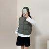 Down cotton PU vest women's autumn and winter new Korean version loose cotton vest vest jacket thick