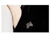2025 Autumn Women's Silk Velvet Dress with Butterfly Embroidery, High Waist, Mid-Sleeve, Loose Fit
