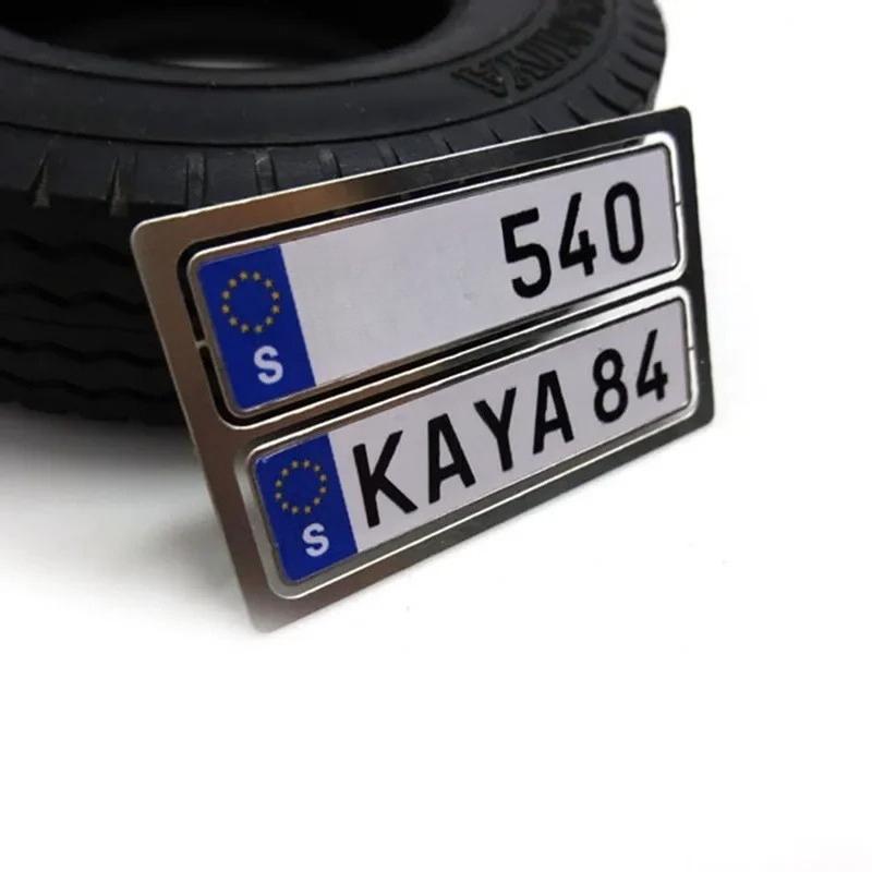Digital Metal License Plate Decorate for 1/14 Tamiya RC Truck For scania For man For volvo