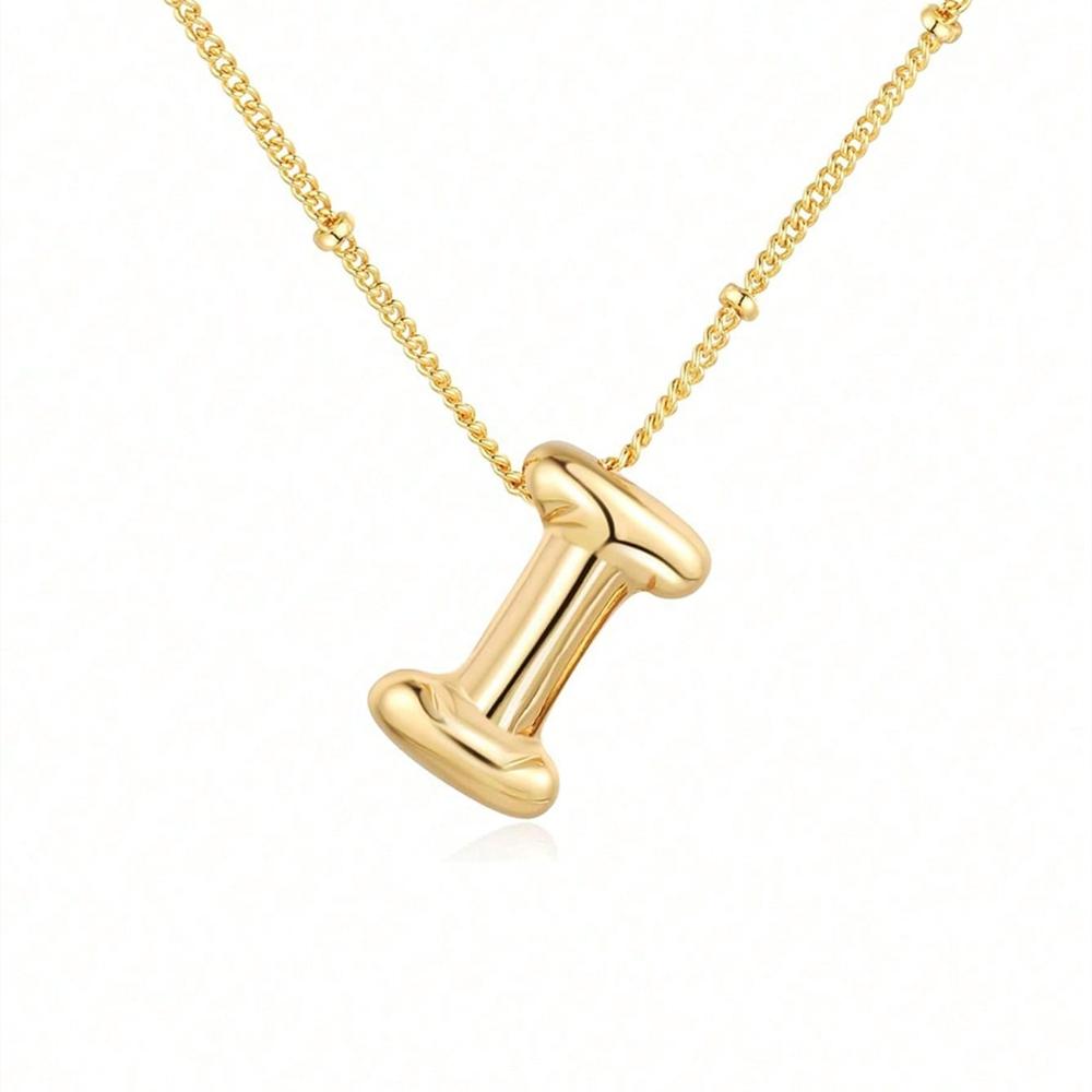 Винтажное ожерелье с подвеской в ​​виде воздушного шара и массивных букв для женщин, золотого цвета, 26 английских букв, инициалов, ожерелья, ювелирное изделие, подарок