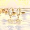 Micro-inlaid Zircon Crown Earbuds Personalized Super Flash Versatile Earrings for Women Versatile Earrings