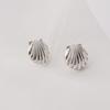 3D Shell Texture Earrings Mini Shell Silver Earrings