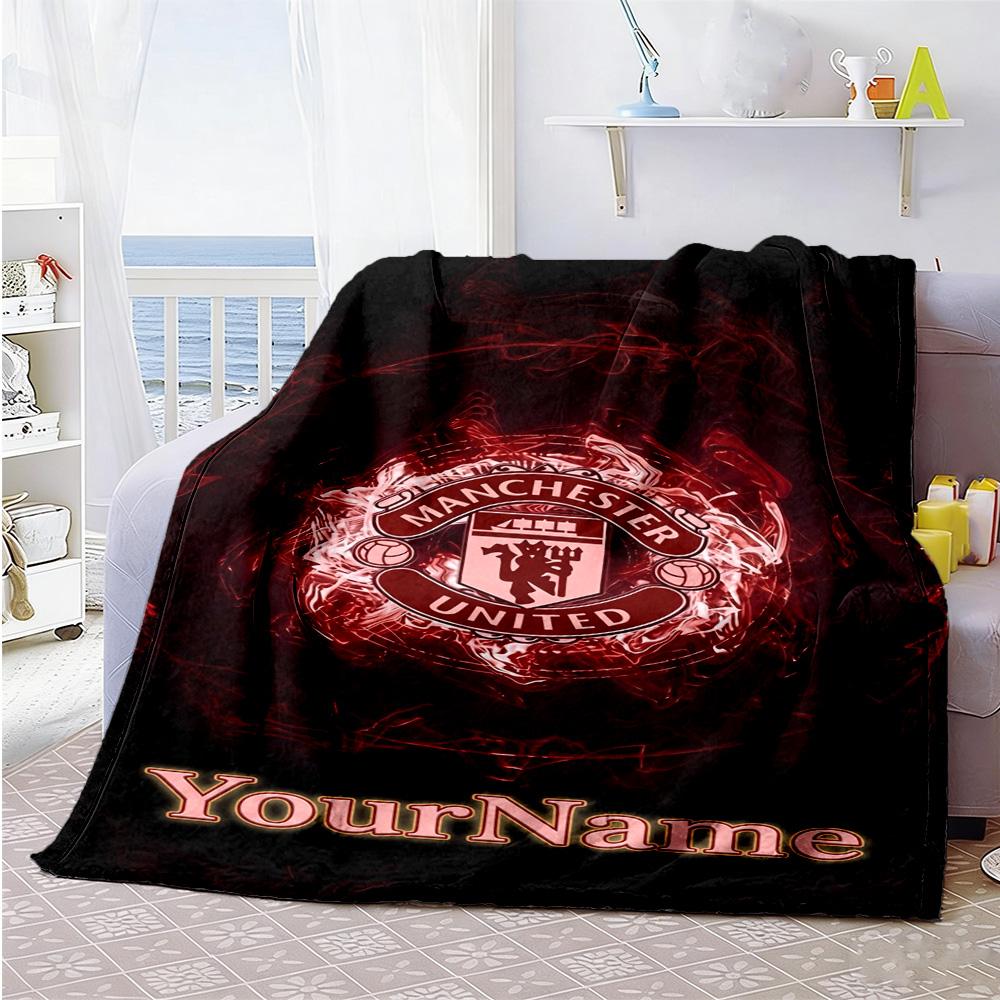 Manchester Customize Your Name Blanket Throw Personalized Blanket Comfortable Great for Livingroom Seaside Picnics Sofa for All Occasions