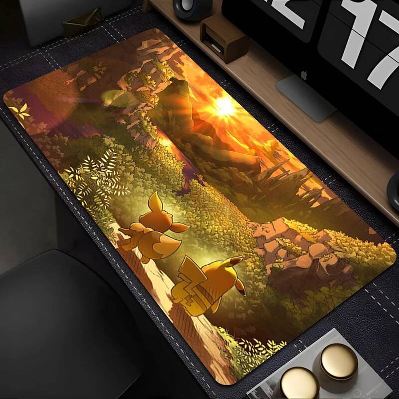 Mouse Pad Kawaii Flower Pattern XXL Keyboard Rug Laptop Japan Anime PpokemonS Mousepad PC Cute Eeevee Gamer Cabinet Desk Mat