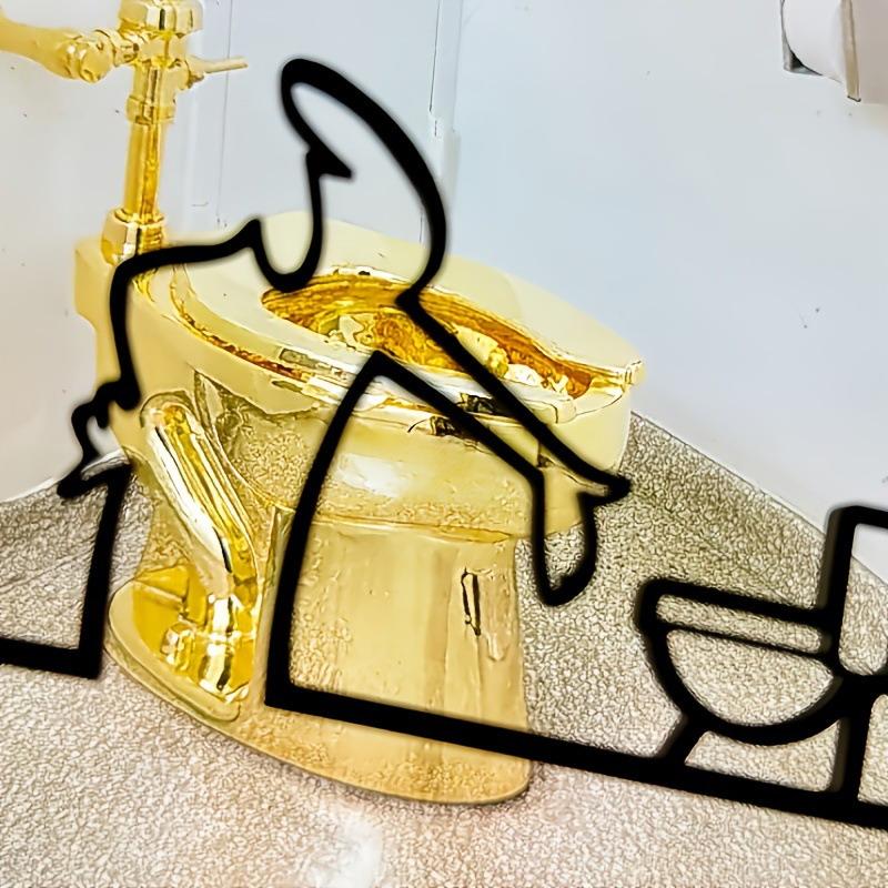 Мультяшные наклейки на туалет, Угловое украшение двери туалета, Самоклеящиеся знаки для туалета, Черная рамка, Домашнее украшение для ванной комнаты