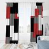 2pcs- Multi-color Patchwork Square Polyester Curtains, Bathroom, Bedroom, Living Room, and Family Room Decorative Curtains