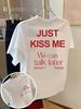 Пара Y2k Модные Топы KISS ME We Can Talk Later Принт Футболка Короткий Рукав Круглый Вырез Повседневный Топ Свободный Oo Вырез Одежда с Принтом