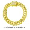 25Cm Bling Necklace Gold-Plated Cuban Chain Pet Collar For Cat Dog
