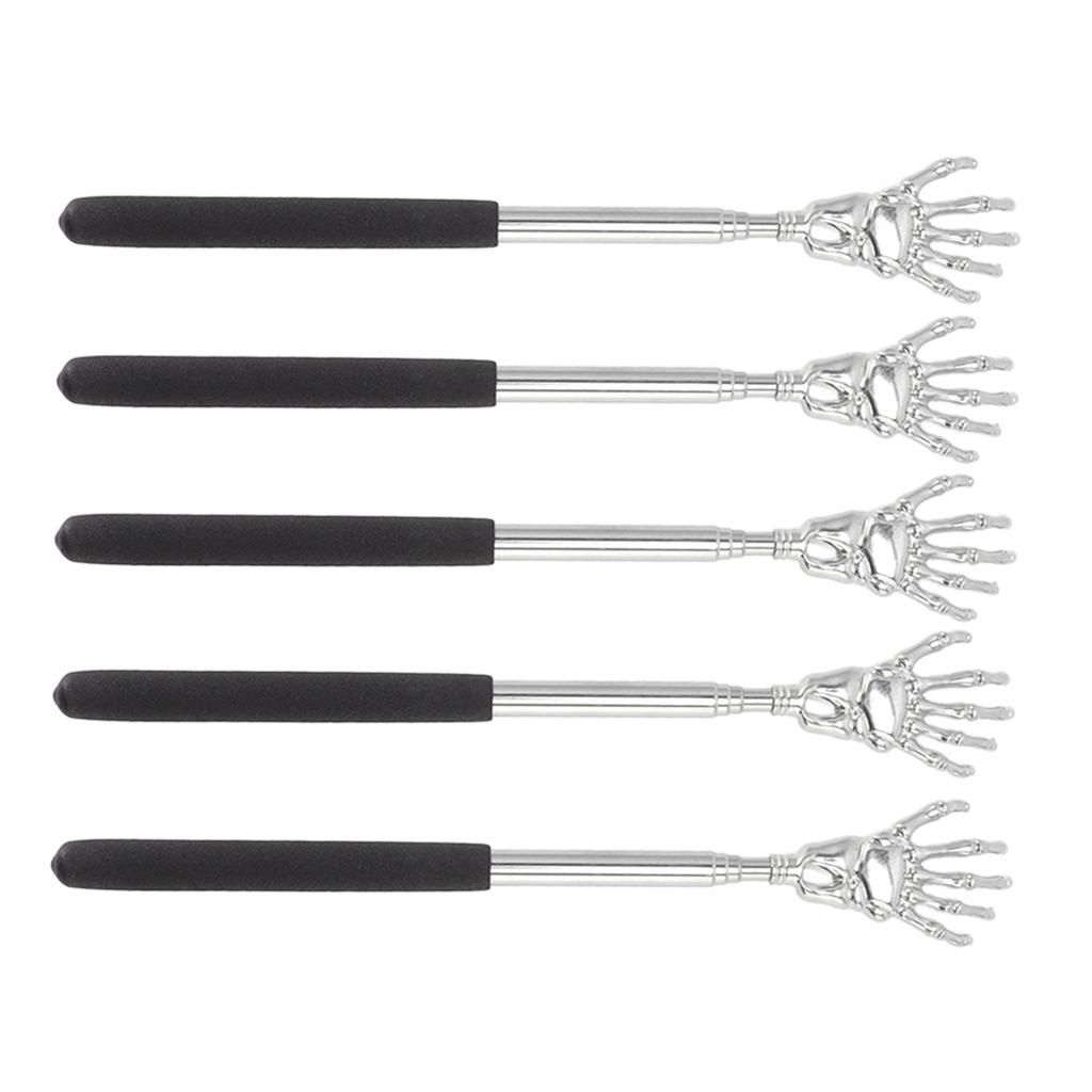 5Pcs Extendable Back Massager Stainless Steel Telescopic Portable Retractable Rear Back Scratcher