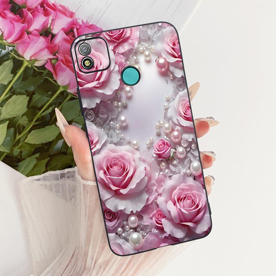 Case For Tecno Pop 4 Cover BC2c BC1s New Fashion Flower Soft Black Silicone Cover For Tecno Pop 4 Lte Pop4 Air Shockproof Bumper