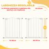 Extendable Dog Gate with 2 Locks and Automatic Closure, Made of Metal and Plastic, 74-87x78 cm, White
