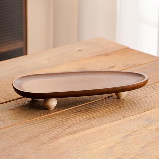 Деревянный поднос для демонстрации Маленький круглый деревенский поднос для подачи Подсвечник Поднос для украшений Фермерский Современный домашний декор