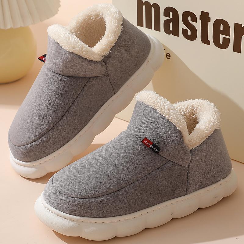 Goosecret Men Plush Indoor Home Shoes Thick Bottom Winter Men's Cotton Slippers Adult Warm Soft Bedroom Slippers Male Large Size