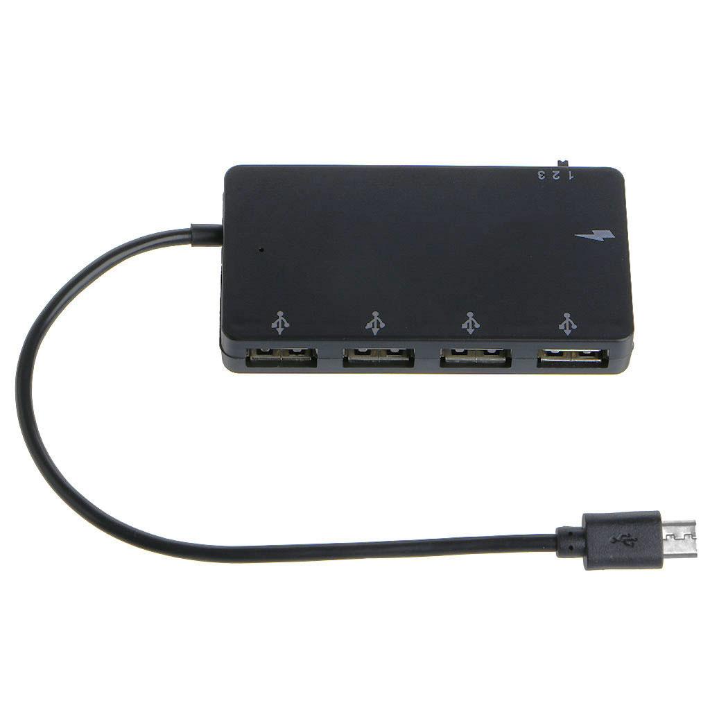 Кабель-адаптер Micro USB OTG с 4 портами, зарядка, поддержка OTG, горячая замена для системы Android/Windows