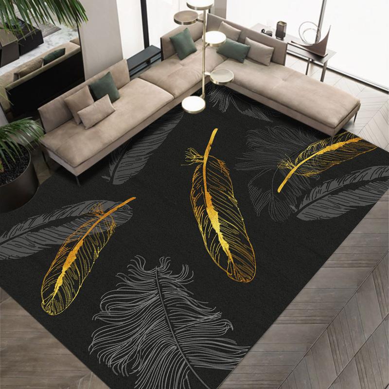 3D современный простой ковер с принтом из перьев для гостиной, полный коврик для спальни, одеяло для кровати, учебный стол и коврик для стула