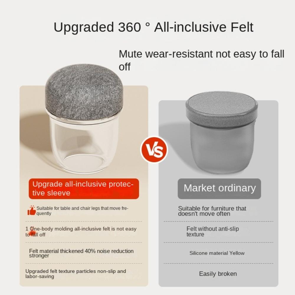 8pcs Felt Bottom Furniture Floor Feet Cup Thick Chair Leg Caps Decor Furniture Table Leg Pad Home