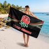 England Rugby Customized Name Text Beach Towel, Soft Absorbent Towel Beach Pool Travel Personal Gift