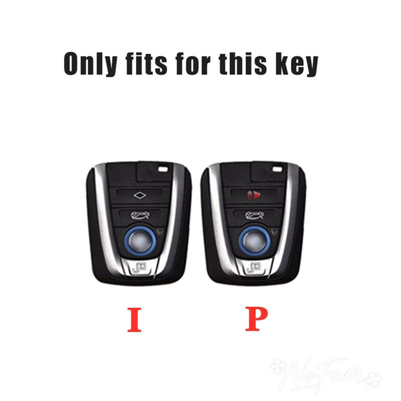 BOHQ2 Alloy Leather Car Remote Smart Key Case Cover for BMW I3 I8 Series CAR Protector Keyless Shell Holder Accessories Keychain