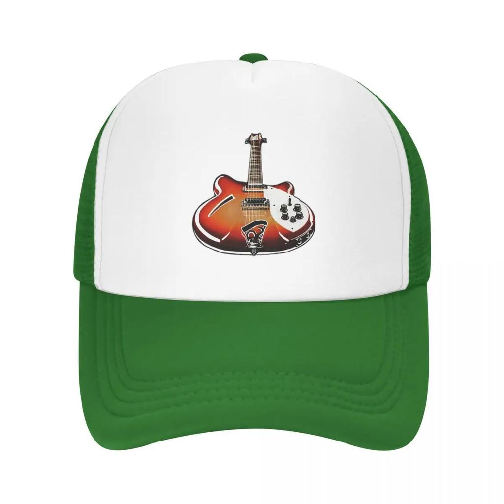 Rickenbacker 360 12 Sixties Electric Guitar Art Sunburst Pop Art Cap Mesh Baseball Caps Adjustable Hat Hip Hop Baseball Hats