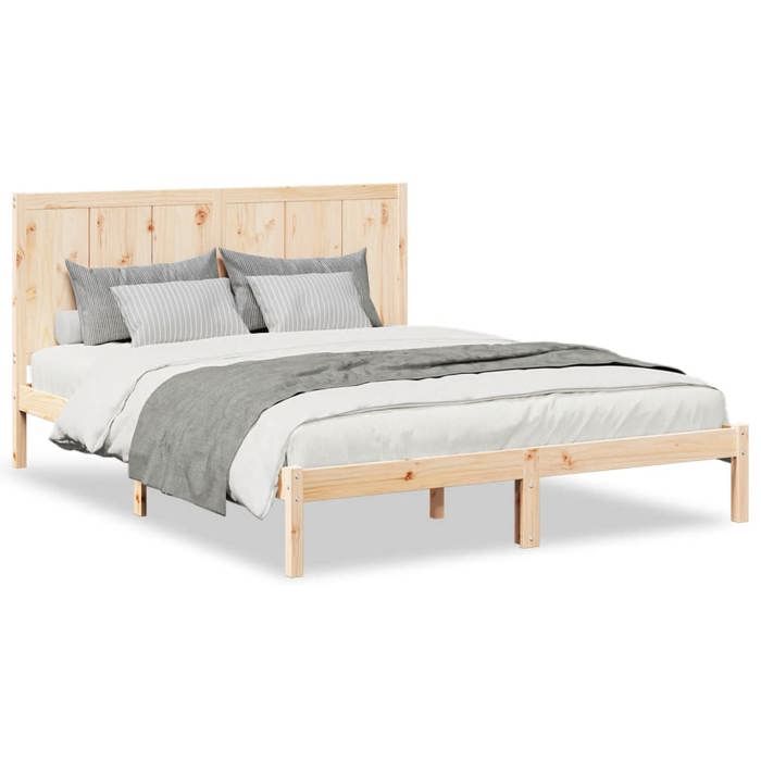VidaXL Cadre de lit extra long sans matelas 140x210 cm bois massif 3309243
