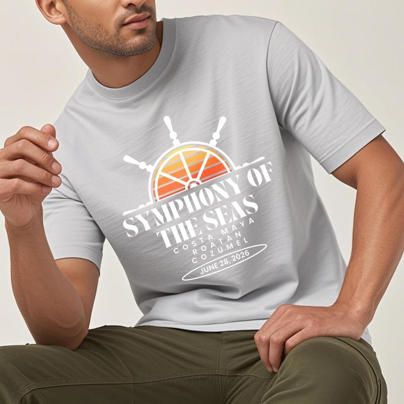 Man Brand tshirt Unisex Summer Teenagers Tshirt Symphony Of The Seas Cruise Ship Design Short Sleeve New Arrived ONeck Tops