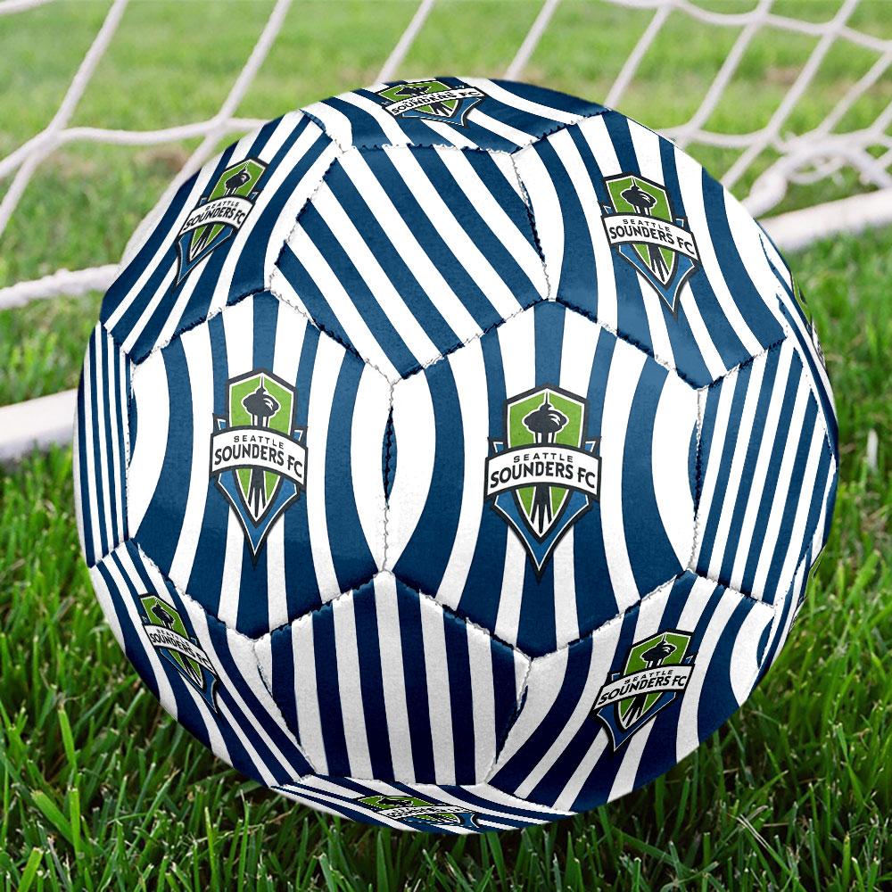 Футбольный клуб Seattle Sounders FCМяч для мини-футбола Размер 5 Разноцветный Машинная строчка ПВХ Готов к соревнованиям Прочный Высокий отскок