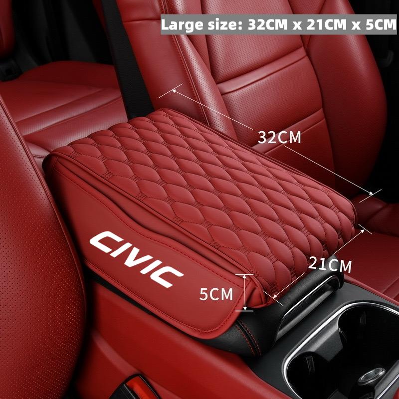 IYXI7 for Honda civic 8th 10th gen 2017 2018 2019 2016 Stitched PU Leather Car Armrest Mat Center Console Arm Rest Protection Cushion