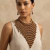 Handmade Jewelry Set Wood Tassel Necklace Luxury Ear Studs  Party