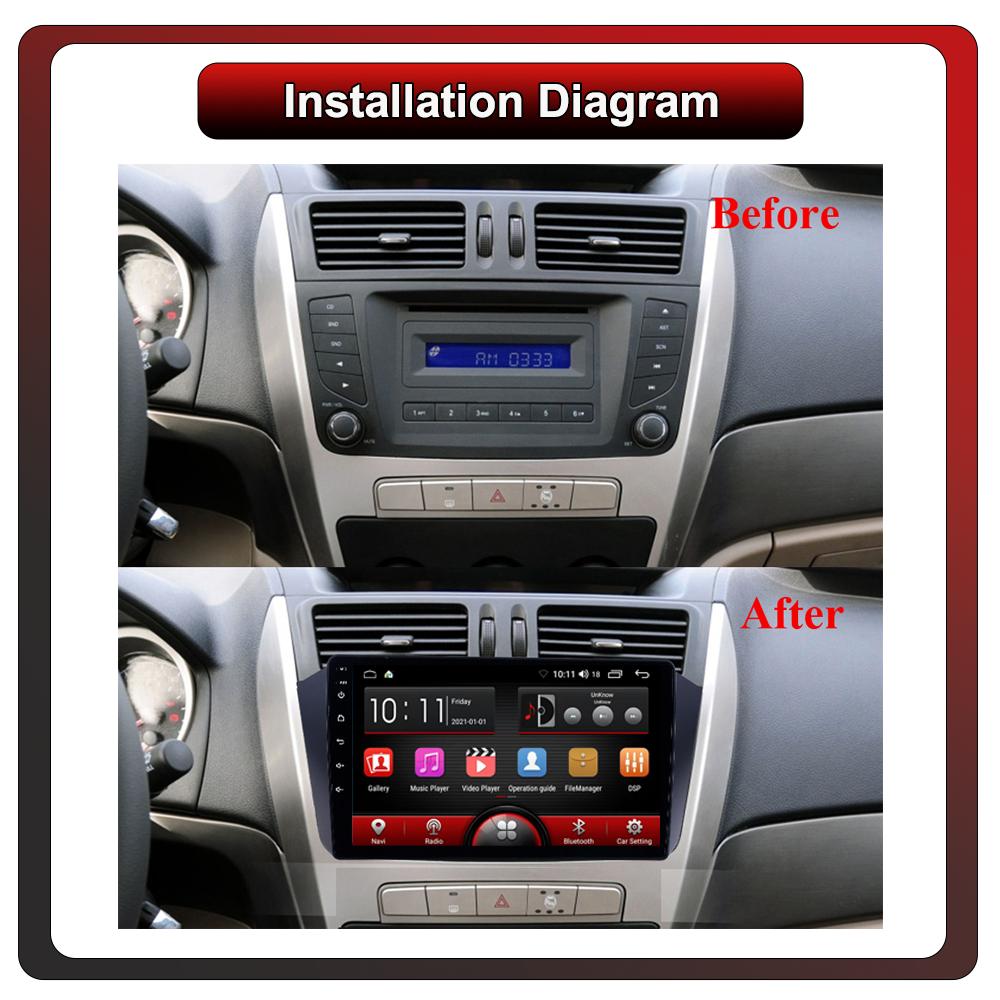 2Din Android Car-Play Car Radio,Geely Emgrand X7 GX7 EX7 2012-2014,Multimedia Player Head Unit Stereo GPS Navigation BT WIFI,2+32GB
