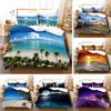 3D Digital Printing Quilt Set Three-Piece Scenic Beach