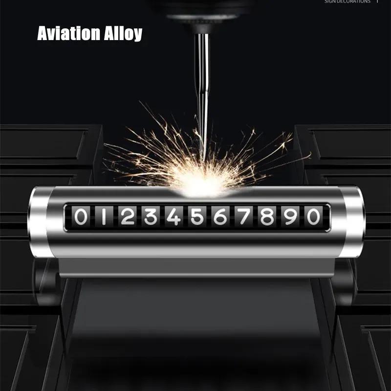 Металлическая автомобильная временная парковочная карта, универсальная вращающаяся табличка с номером телефона, алюминиевые наклейки, парковочная остановка в автомобильном Стайлинге, автоаксессуары