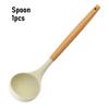 3Pcs/set Non-Stick Silicone Spoon Shovel Heat Resistant Non-slip Cooking Turner Spatula Colander Beige Kitchen Utensils Cookware