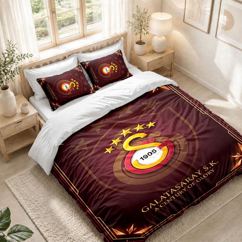 Bedding Set 1 Duvet Cover 2 Pillowcases Galatasaray FC Print Bedroom Home Decoration