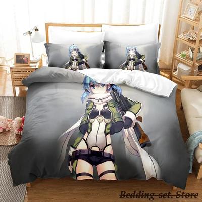 Sword Art Online II Постельное белье Single Twin Full Queen King Size Bed Set Adult Kid Bedroom Duvetcover Sets Anime Bed