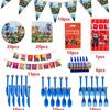 Roblox Game Party Supplies: Virtual World Plates, Cups, Hats Set