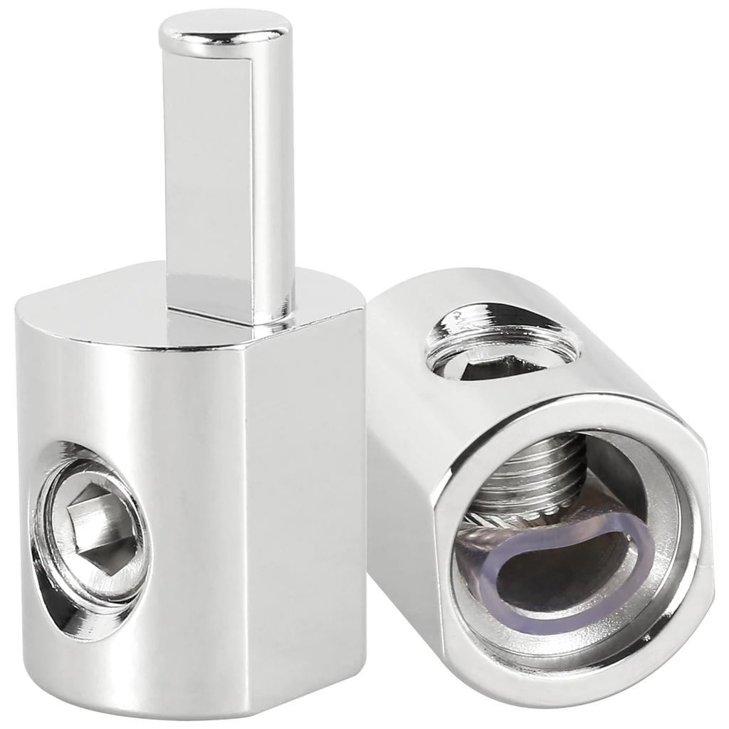 2 шт. редуктор входного сигнала усилителя металлический никелированный 6061 алюминиевый редуктор заземляющего провода питания 1/0 AWG до 4 AWG Премиум автомобильная стереосистема аудио